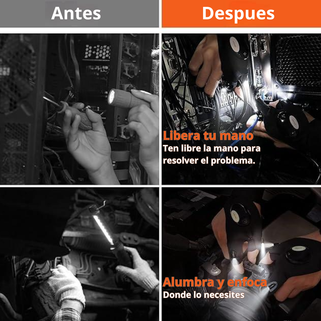 Guantes con luces leds